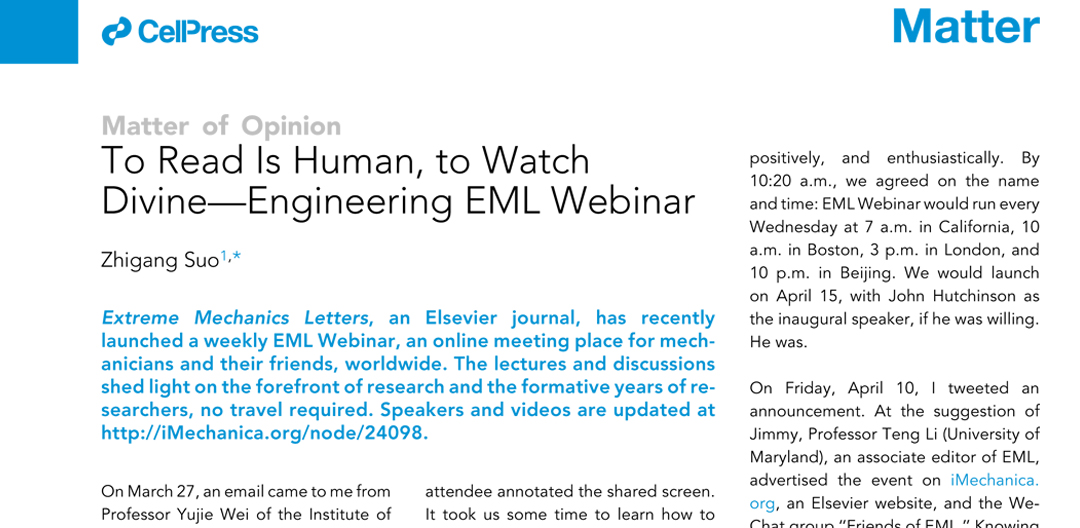 To Read Is Human,to Watch Divine-Engineering EML Webinar